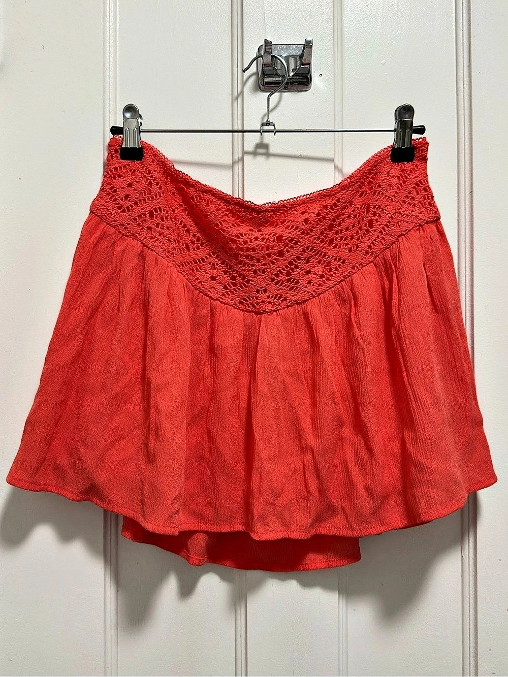 No Boundaries coral pink mini skirt